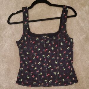 AFRM Floral Print Mesh Women's Top - Black